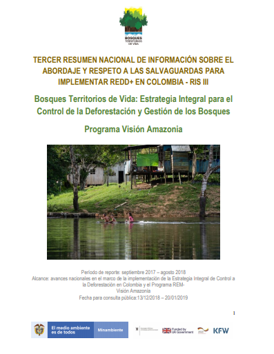 Tercer resumen nacional de información sobre el abordaje y respeto a las salvaguardas para implementar REDD+ en Colombia – RIS III