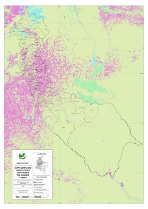 Mapa Conflicto uso del suelo San Vicente del Cagu&aacute;n - Caquet&aacute;