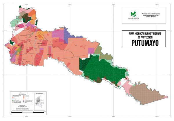 Mapa Cruce Hidrocarburos y Figuras Protecci&oacute;n en el Putumayo