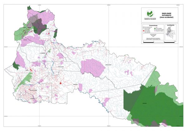 Mapa Figuras de protecci&oacute;n en el Putumayo (&aacute;rea noroccidental)