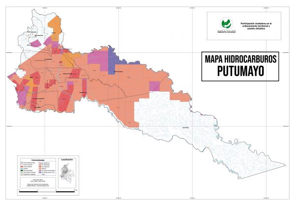 Mapa Hidrocarburos en el Putumayo