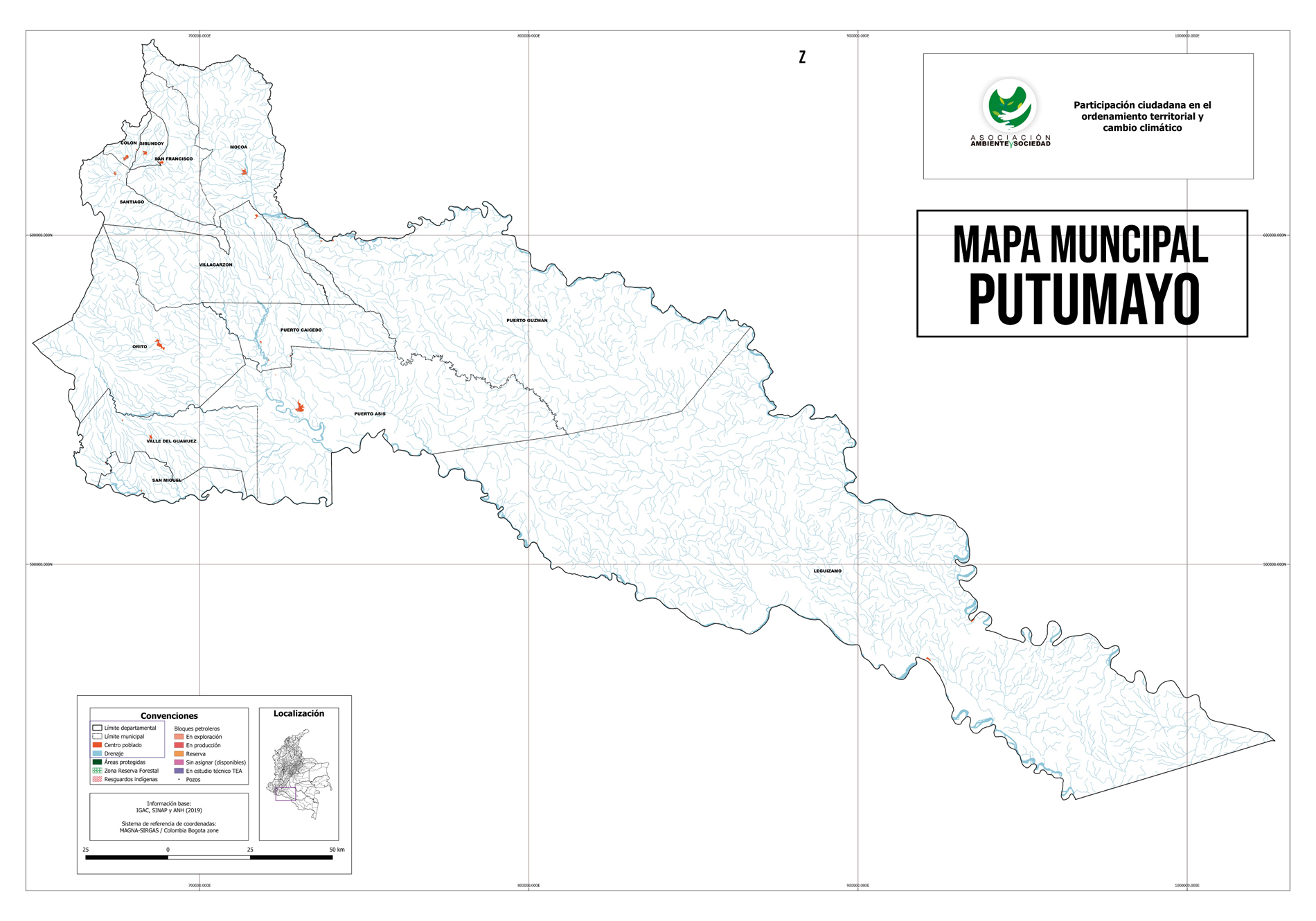 Mapa Municipios del Putumayo