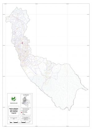 Mapa Veredas de San Vicente del Cagu&aacute;n - Caquet&aacute;